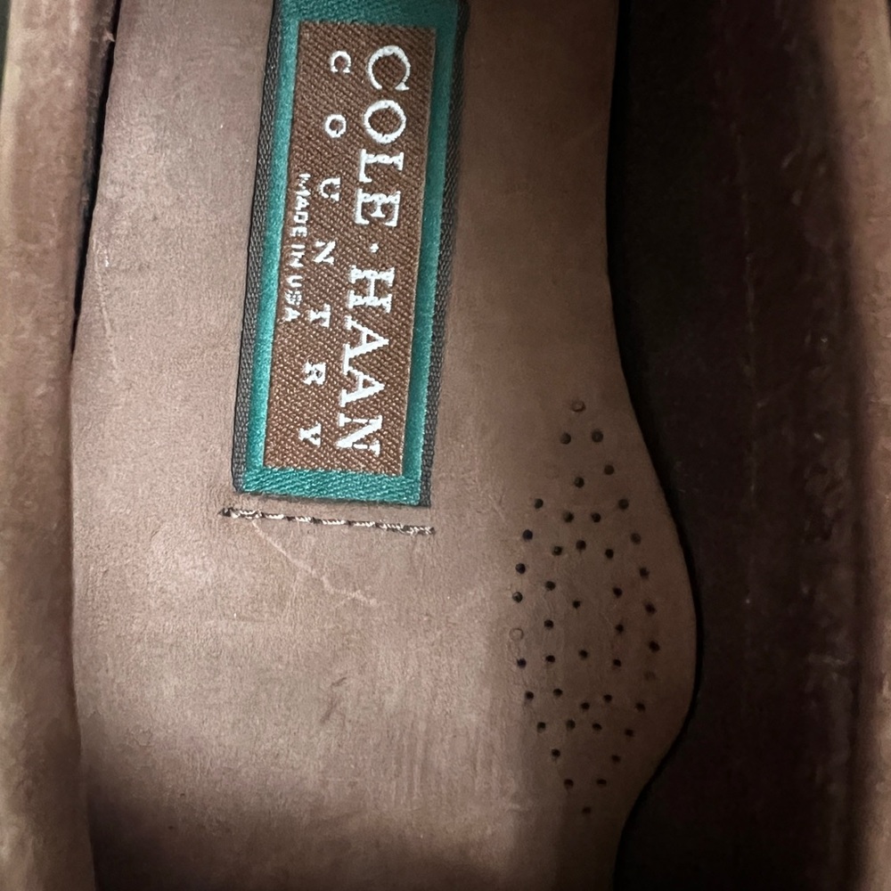 Leather Cole Haan unisex brown Suede Penny Loafers - Picture 5 of 6